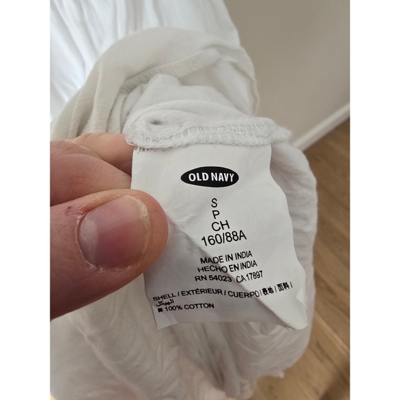 Old Navy White Cotton Lace Crochet Maxi Dress Womens Small Boho Beach - Picture 7 of 7